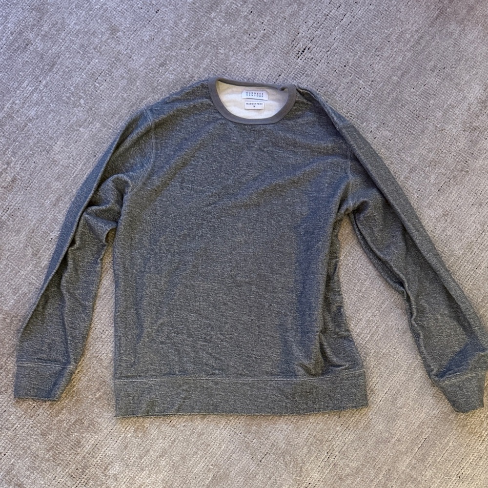 Barneys New York Charcoal Crewneck Sweater